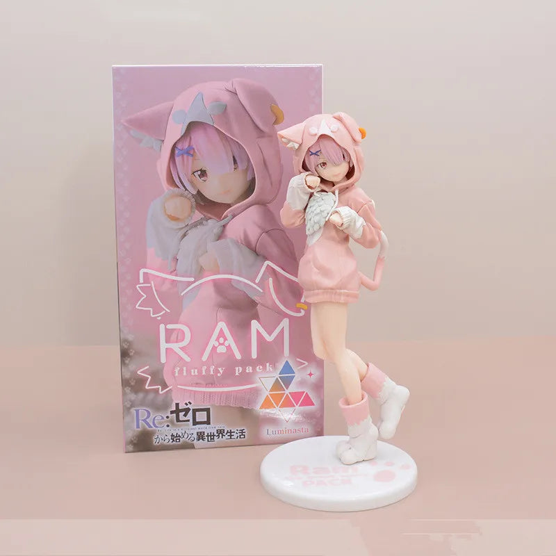 Re Zero Emilia Rem Ram Puck Starting Life in Another World From Zero PVC Action Figure Model Doll Toys