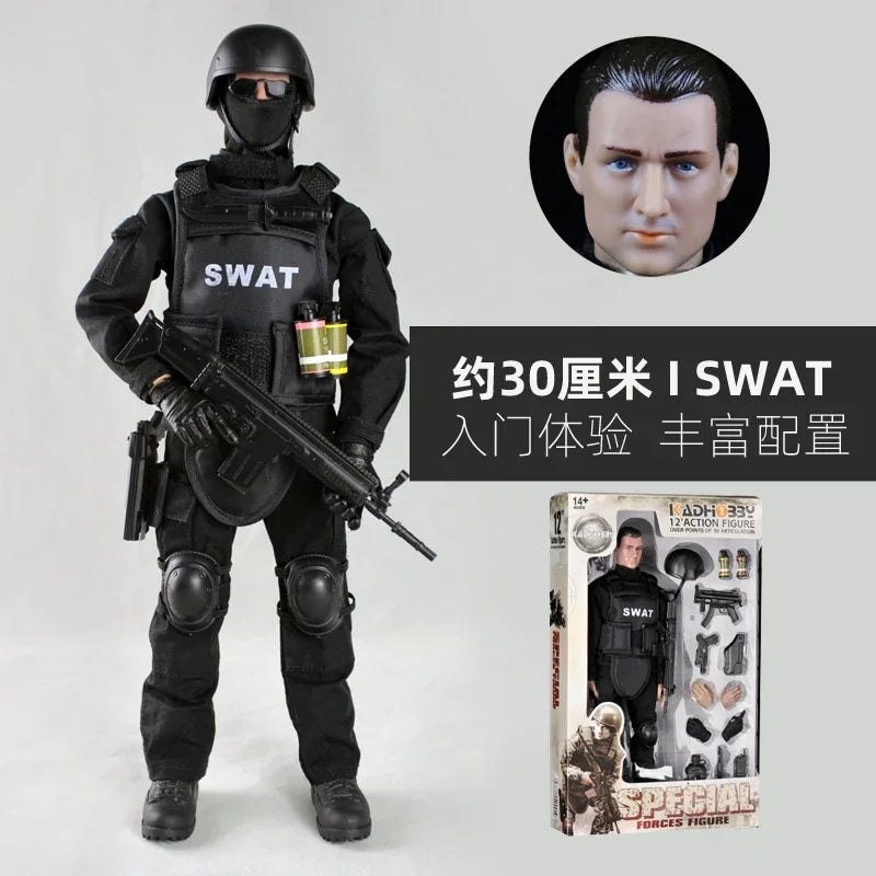 TYCTOYS 1/6 Scale Male Soldier Model SWAT Special Police Boy Doll 12inch Full Set Action Figure Model Toys Collection Present