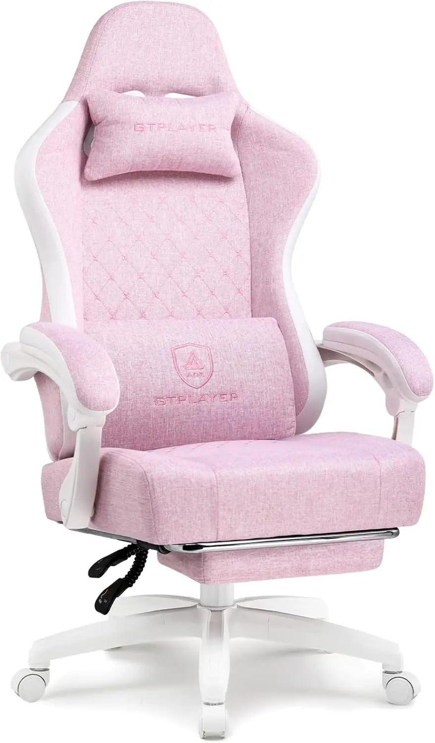 Office Chair, Gaming Computer Desk Fabric Chair with Footrest, High Back Ergonomic Office Chair with Pocket Lumbar Support