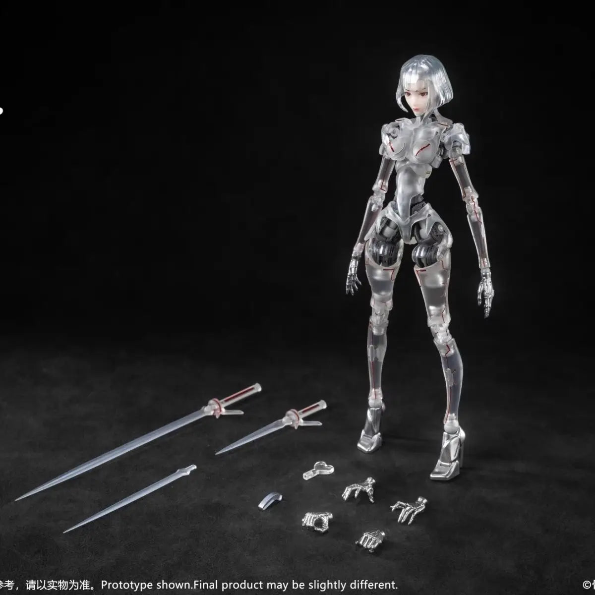 New Guke 1/12 Scale Women Soldier Robot Agent C1 Action Figure Model Transparent Skeleton Full Set 6-Inches Collection Toys Gift