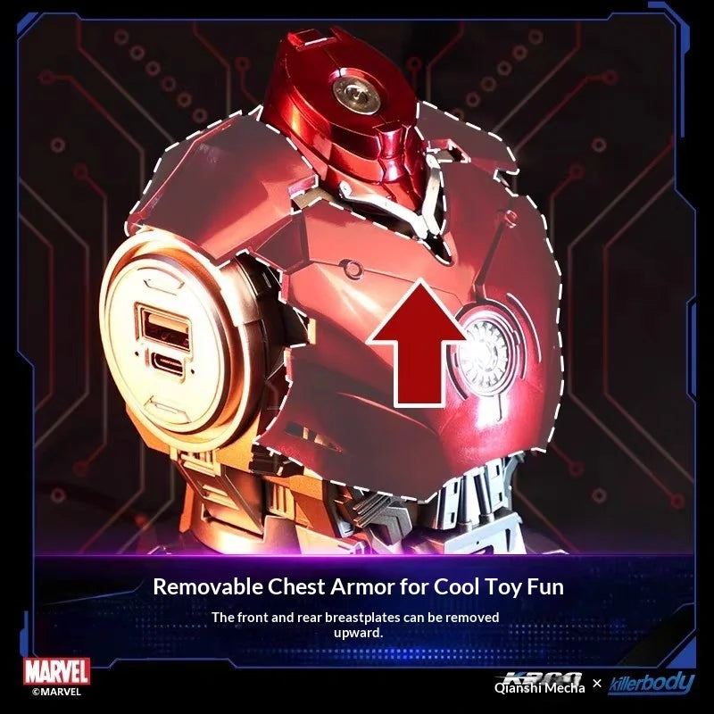 Marvel Hero Iron Man Charging Center Chest Armor Robot Charger Action Figure Desktop Decoration Gift