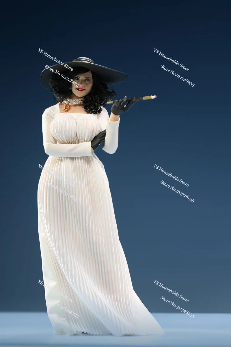 Original A23C01 1/6 Scale Female Vampire Soldier White Long Dress Decoration Lady Dimitrescu Movie Role Delicate 12" Figurine