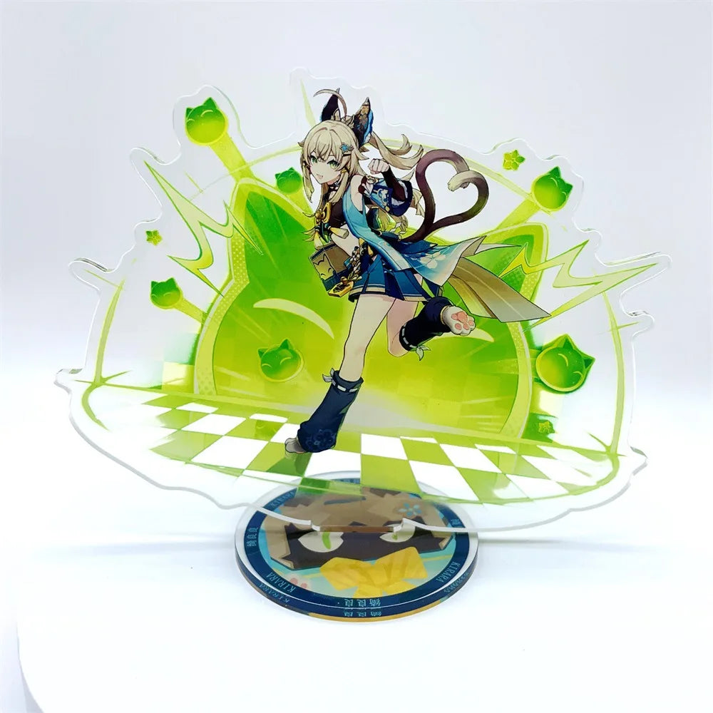 Anime Figur Genshin Impact Furina Arlecchino Xiao Yae Miko Yelan Acryl Stand Modell Platte Schreibtisch Dekor Stehende Zeichen Fans Geschenk