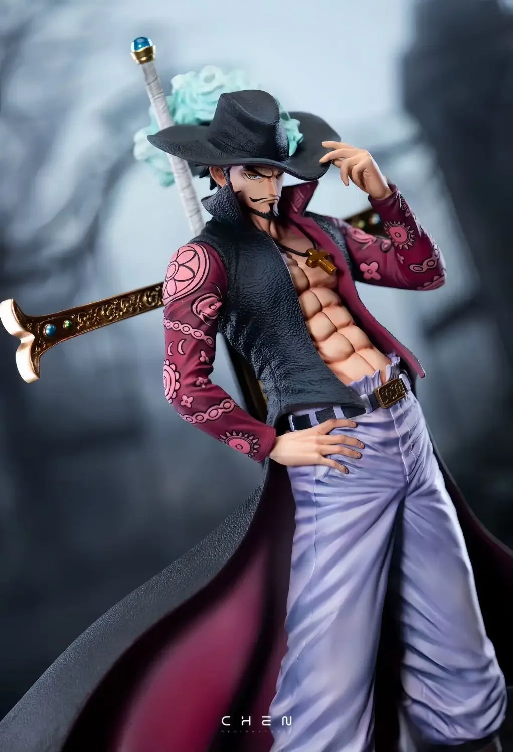 New 28cm ONE PIECE Anime Figures Dracule Mihawk Figures PVC Statue Model collection Room decoration Boys Birthday Gifts Toys