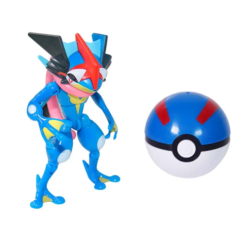 Pokemon Action Figure Transformer Doll Pokeball Figurine Poke Ball Deform Pikachu Greninja Lucario Mew Snorlax Lapras Kids Toy