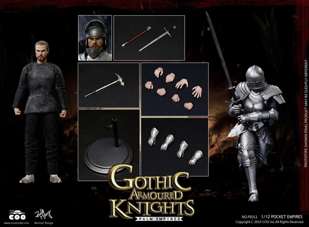 COOMODEL 1/12 Empire in the Palm PE010 Imperial Knight & PE011 Gothic Heavy Knight 6" Action Figures In Stock