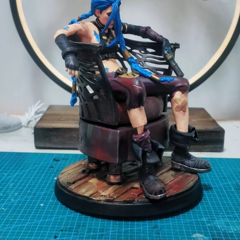 15cm League of Legeneds Figure Jinx Handmade Custom Style Resin Anime Collection Model Desktop Ornament Decorations Children Toy