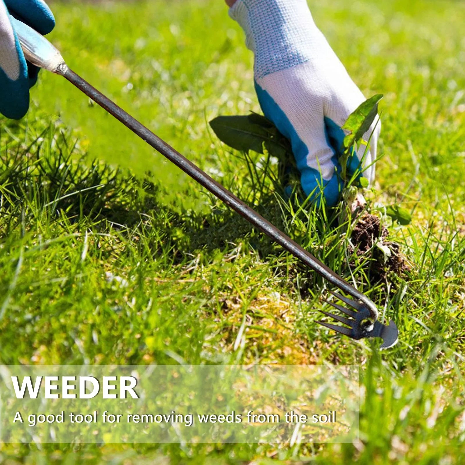 Hand Weeder Tool with Long Handle Manual Weed Digger for Yard Lawn Farmhouse Gardening