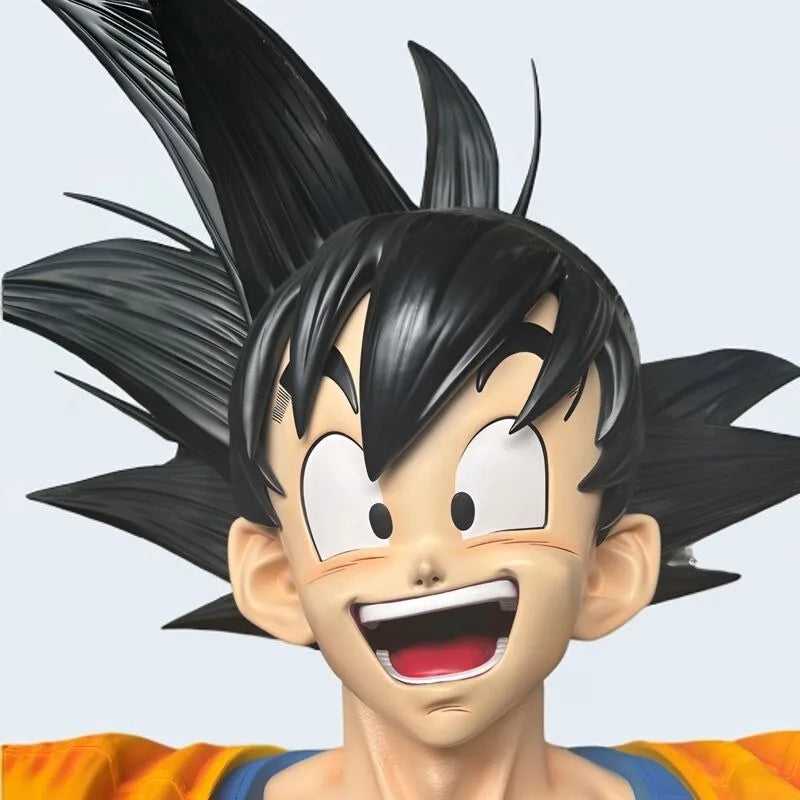 90cm Dragon Ball Figure Son Goku Half-body Statue Can Glow Anime Collection Model Resin Desktop Ornaments Children Toys Gift