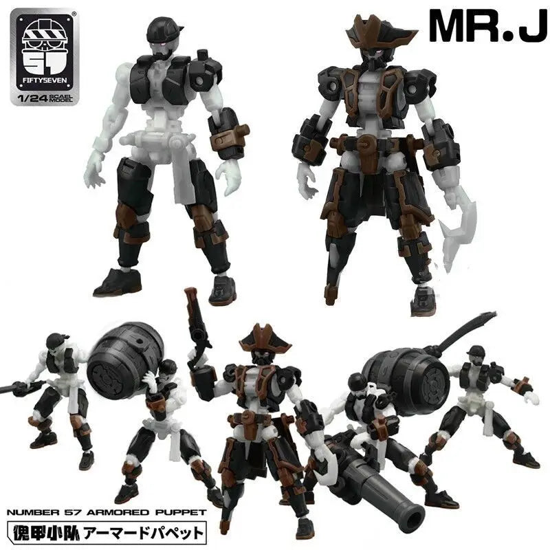 Fiftyseven Number 57 No 57 Armored Puppet Oni Flame With Transparent Armor 1/24 Sale Assembly Model Action Figure Gift
