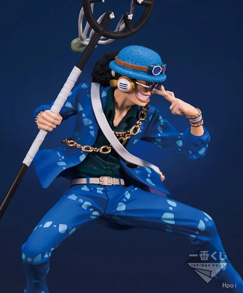 11CM Anime One Piece Usopp Figure 20th Anniversary Blue Set Doll Model Toy Gift Collection Aciton Figure PVC