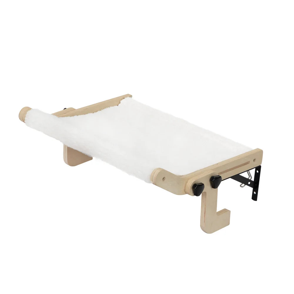 Cat Window Perch For Indoor Cats, Plush Cat Hammock, Window Seat Bed Shelf No Drilling No Suction Cup, Wood