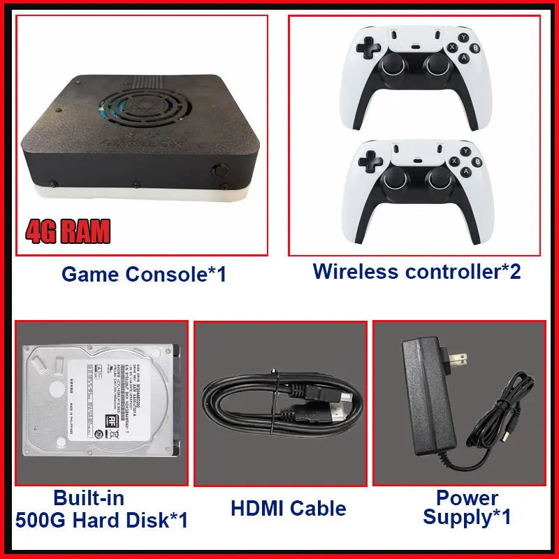 Super Console X3 Plug and Play on TV I3-3110M Game Console 2T HDD 70000+Games For Wii PS2 N64 PSP GameCube N64 Wireless handle