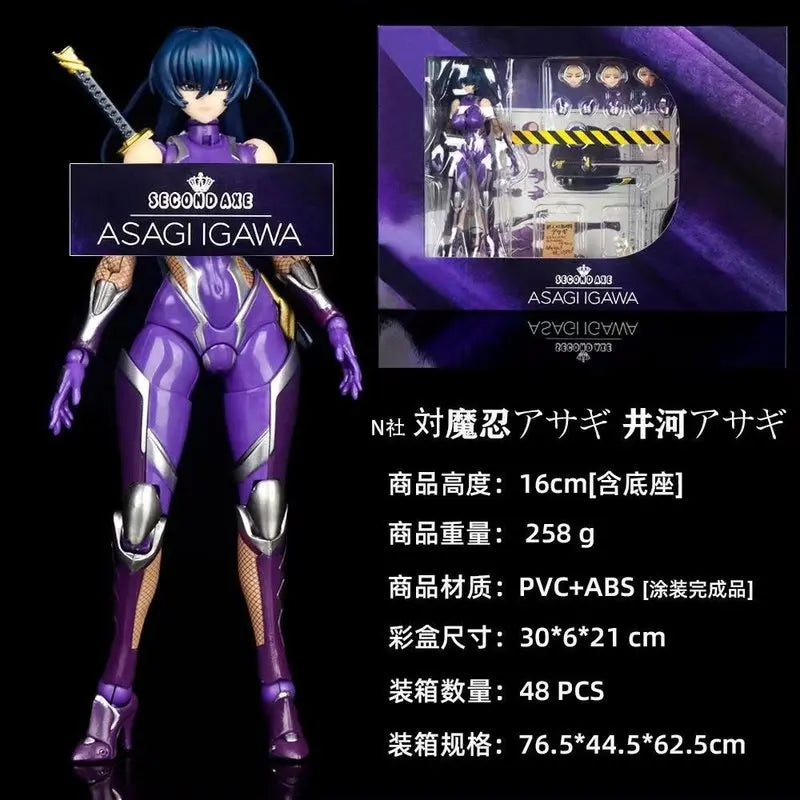 Second Axe Asagi Igawa Taimanin Action Figure Articulated Joints Replaceable Parts Pvc Abs 16cm Painted Collectible Anime Model