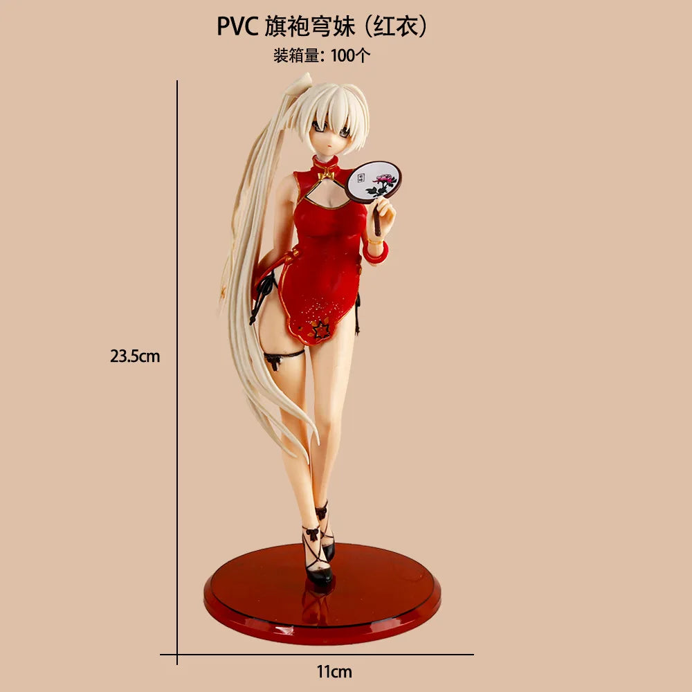 New 12cm Doll Model Yosuga No Sora Anime Figures Kasugano Sora Cheongsam Beautiful Girl Pvc Figurines Car Decoration Toys Gifts