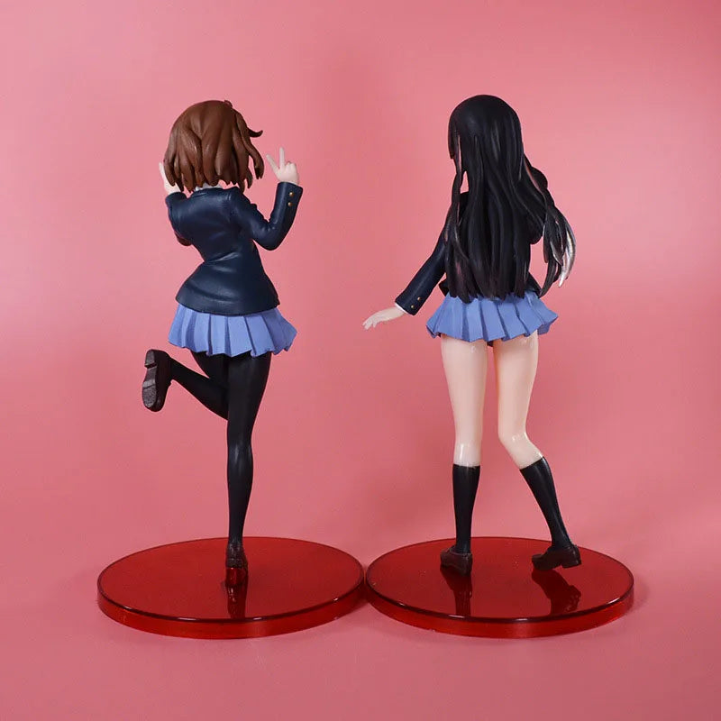20 см K-ON！, K-ON！ Аниме фигурки Хирасава Юи Акияма Мио Униформи Красиво момиче Каваи екшън фигурка PVC модел кукла играчки подарък
