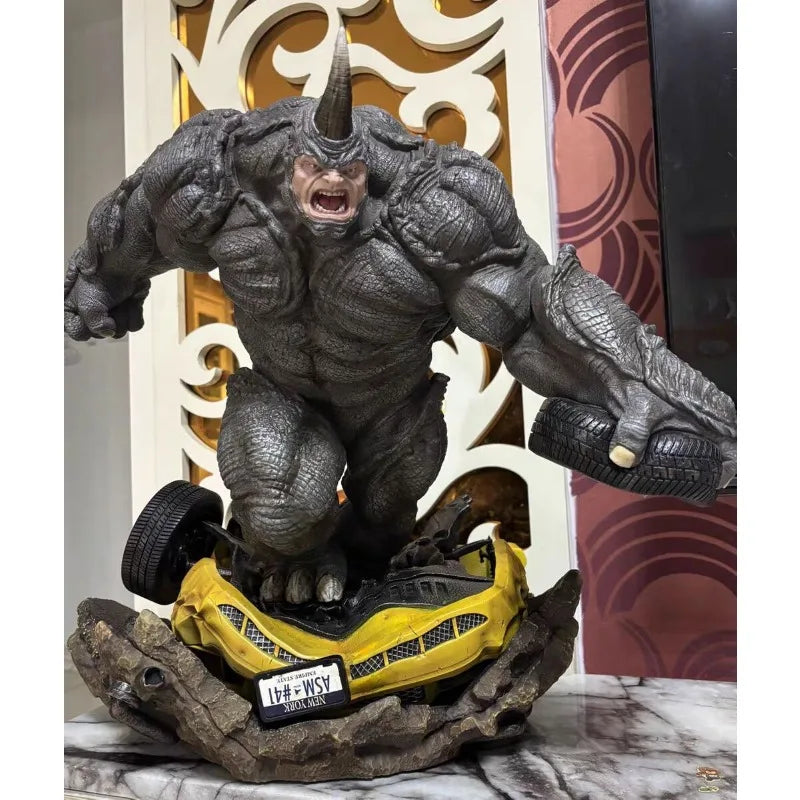 50cm Marvel Comics Figure Rhino Spider-Man Extra Large Anime Collectible Model Resin Desktop Ornaments Holiday Gifts Kids Toys