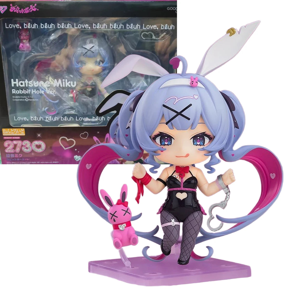 GSC Original Nendoroid Series Hatsune Miku Rabbit Hole Assembly Model Toys  Anime character figurines Assemble model toys