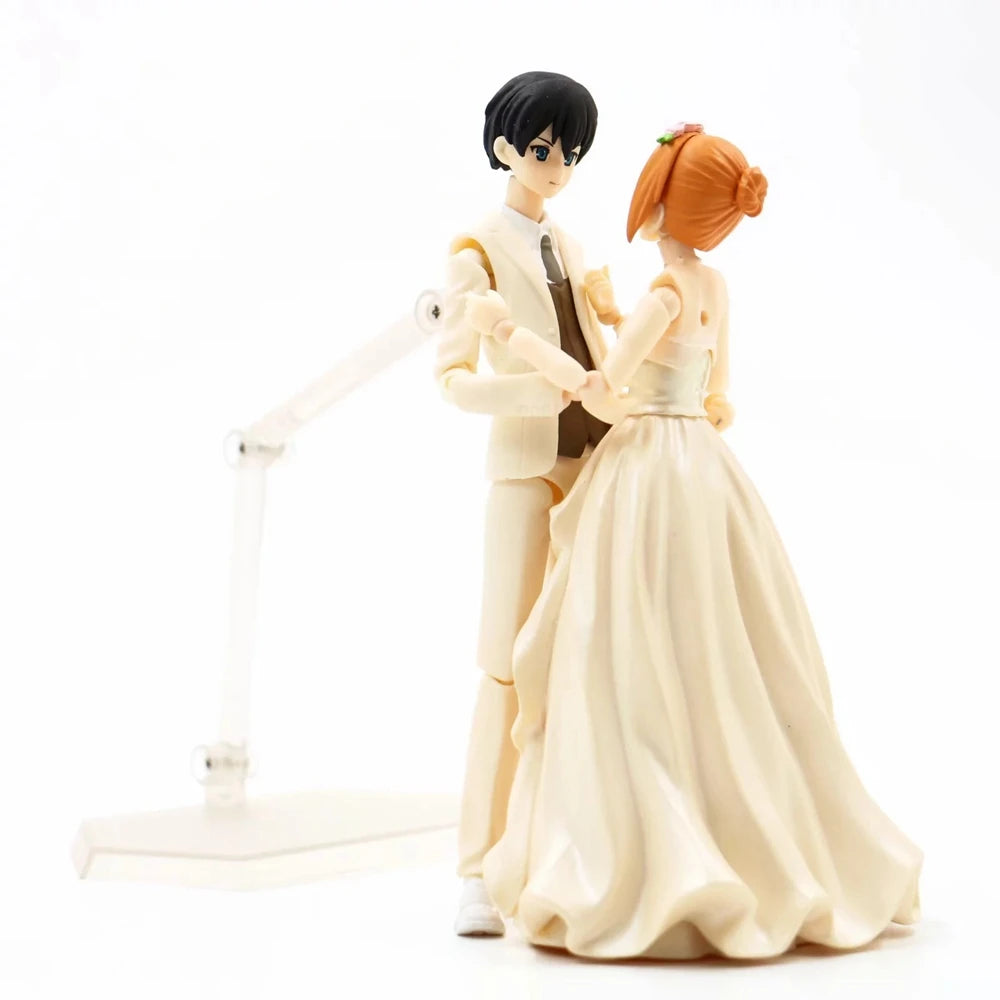 12CM Anime The Quintessential Quintuplets Nakano Yotsuba Figure EX-047 Uesugi Fuutarou Wedding Dress Up Model Toy Action Figure