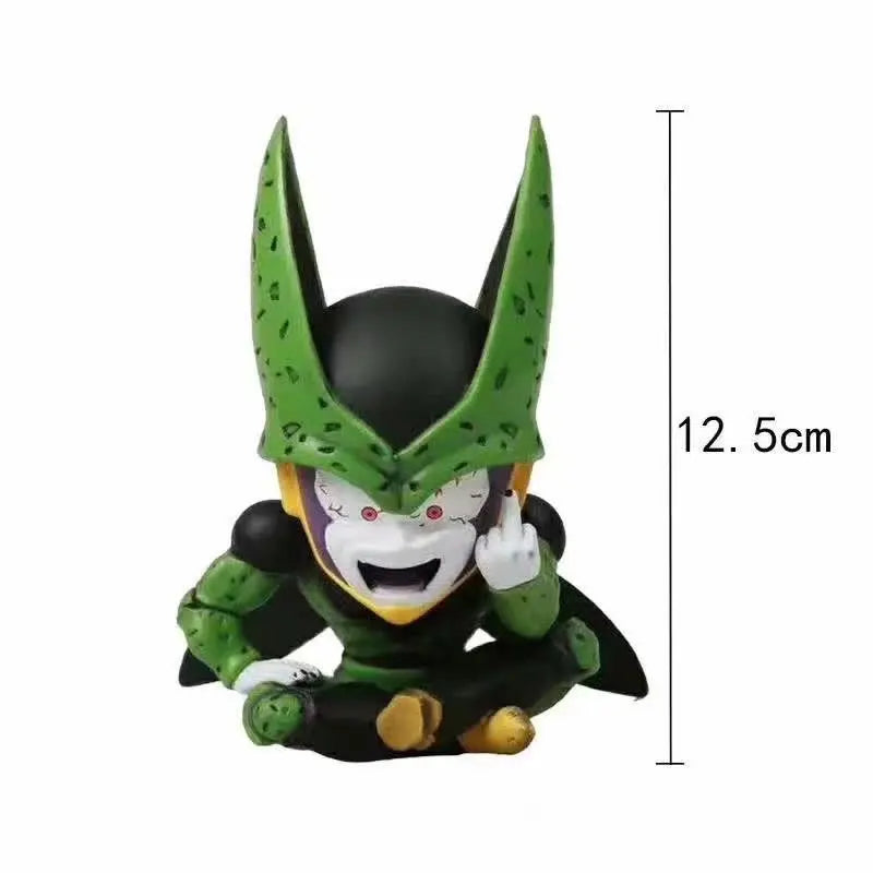 12cm Dragon Ball Anime Cute Cell Sitting Erect Middle Finger Action Figure Pvc Model Doll Collection Statue Ornament Toys Gift