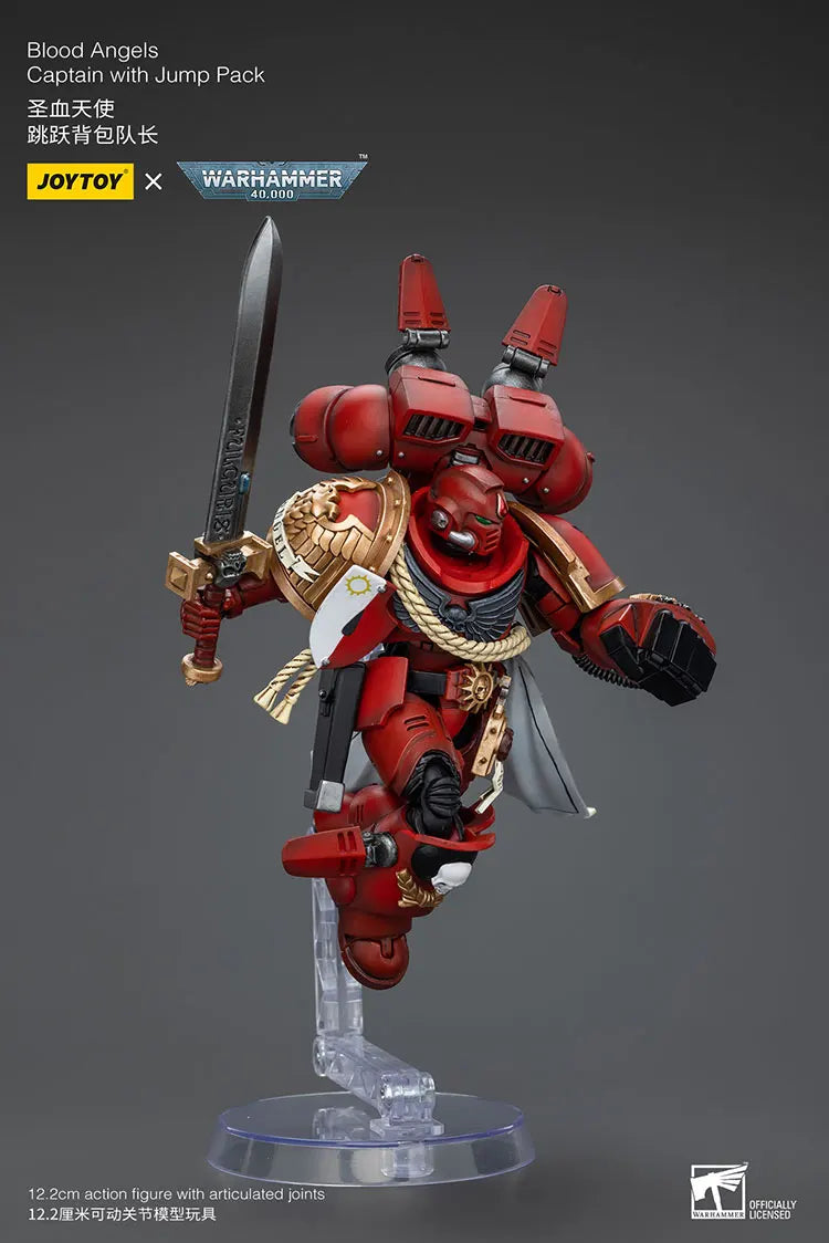 Joytoy Warhammer 1/18 Action Figures Blood Angels Jump Pack Squad Captain with Jump Pack Model Toy Boy Gifts 3.75inch