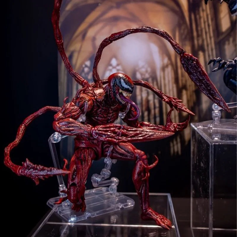 SHF Venom Carnage Spider Man Legends Action Figure Joint Movable Face Statue Model Doll Collectible Kids for Toy Gift