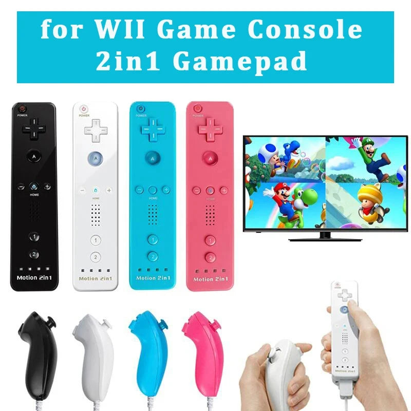 For Nintendo Wii/Wii U Game Controller 2 In 1 Set Wireless Remote Gamepad Motion Plus With Silicone Case Video Game