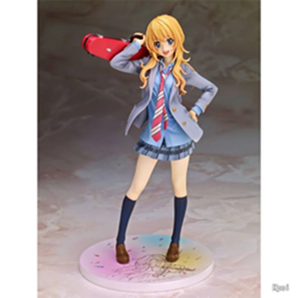 20CM Anime Shigatsu wa Kimi no Uso Miyazono Kaori Figure 1/8 Model School Dniform Dress Up Toy Gift Collection Action Figure PVC