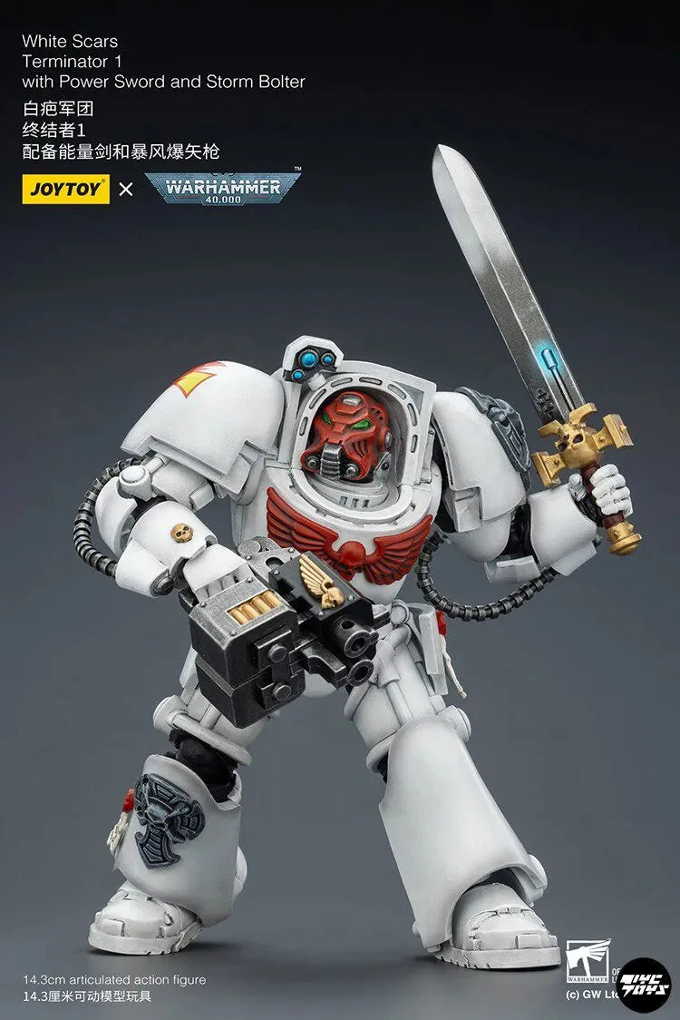 JOYTOY Warhammer 40000/40k White Scars Terminator 1 with Power Sword and Storm Bolter Action Figure Doll Decoration Gift Model