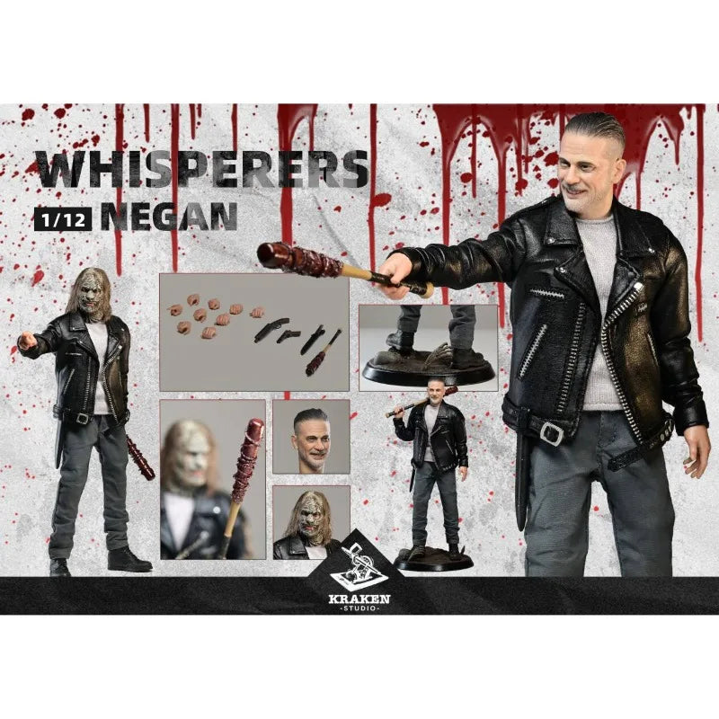 In Stock Kraken Studio The Walking Dead Whisperers Negan 1/12 Scale Action Figure Anime Model Trendy Toys Desktop Collectibles