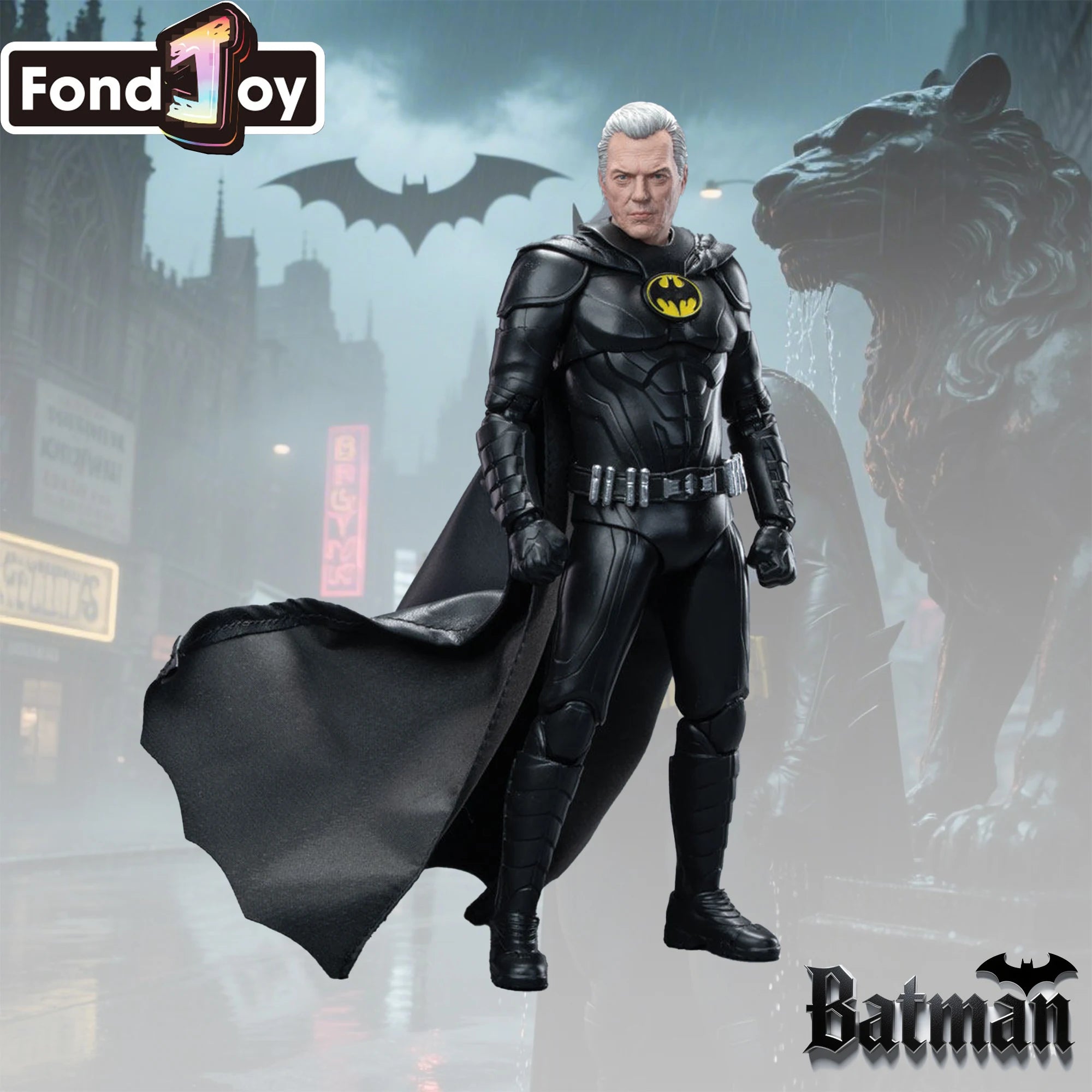 FondJoy Batman Keaton Edition Action Figure DC Anime Figurine Movable Model Toy Boys's Gifts Batman Collection