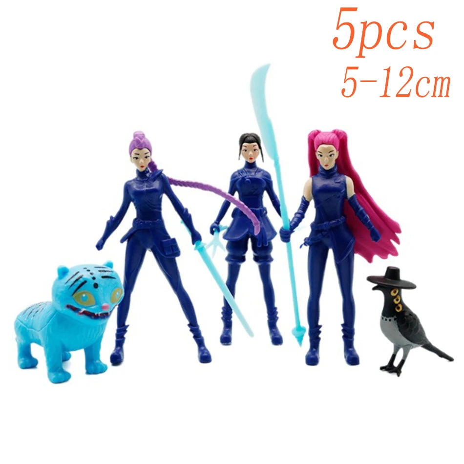 5 stücke Anime Kpop Dämonenjäger Derpys Tiger Ranimeumi Mira Zoey Sussy PVC Action Figure Spielzeug Anime Figur Puppe Für Fans geschenk