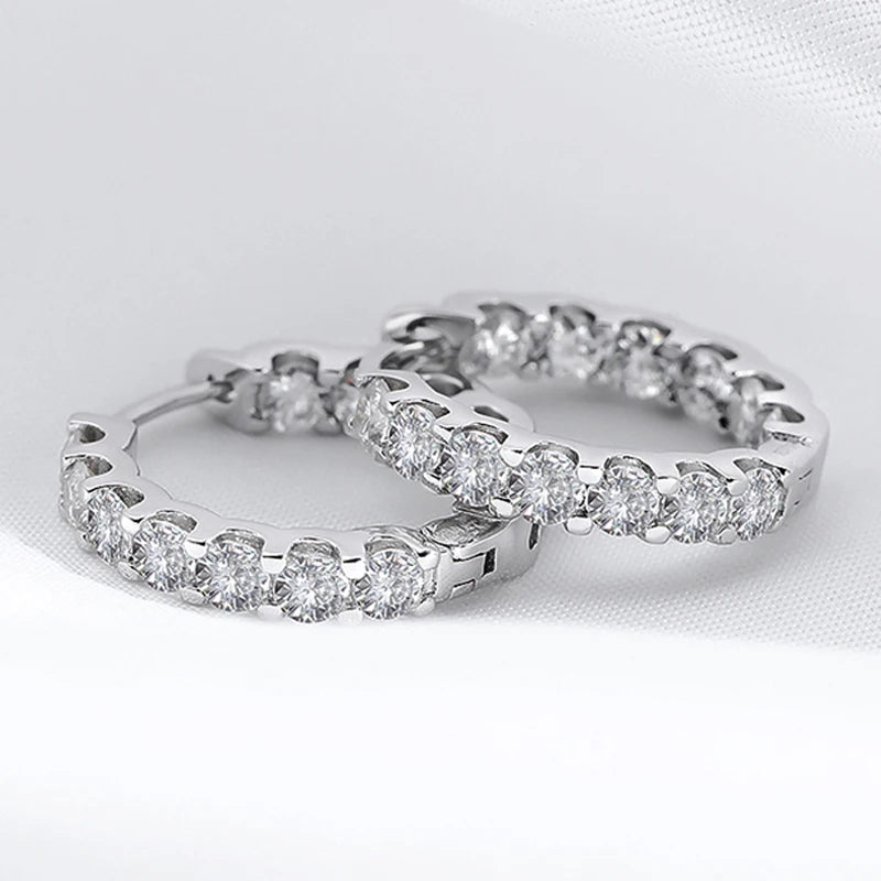 Сребърни обеци Smyoue с 18k позлатени камъни, общо 2.6CT, с моисанит, за жени, блестящи обеци за сватбено парти, бижута от 925 стерлингово сребро