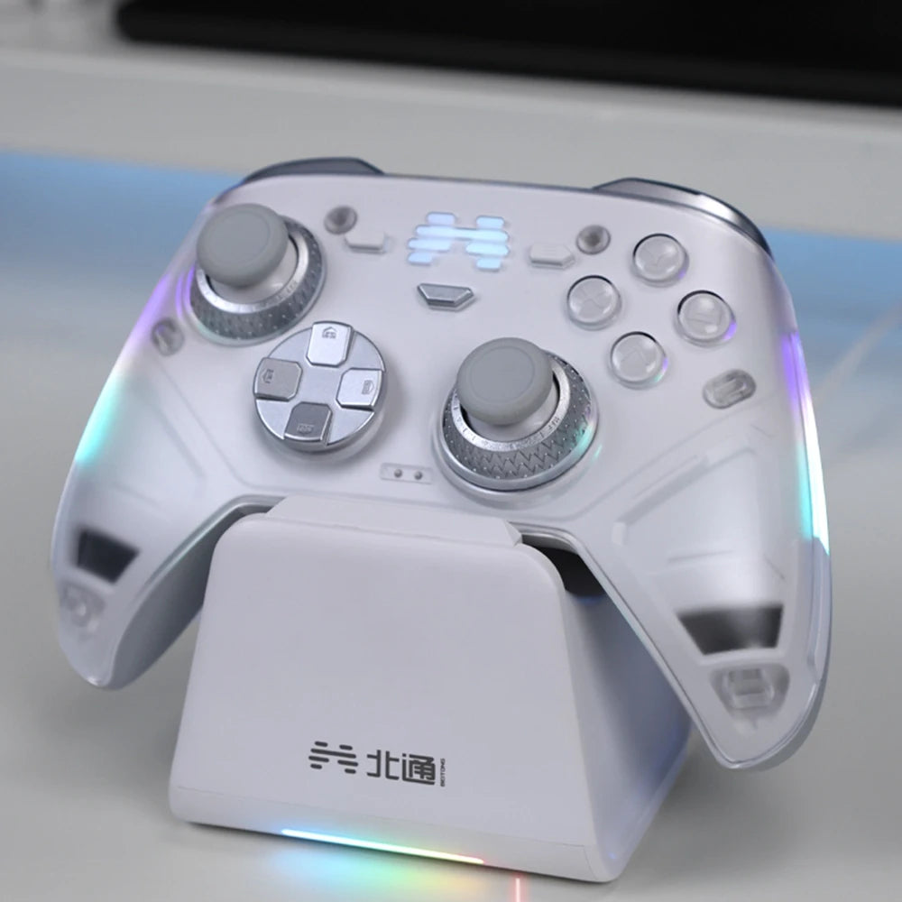 BEITONG KP70 Haptic Feedback Wireless Game Controller, Dual Auto-Sense Trigger, 6 Back Paddlesfor PC/Switch/iOS/Android/Steam