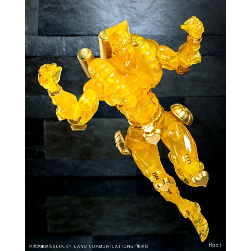 Medicos Super Action Statue The World Ver CLEAR GOLD 16.5cm JoJo Collectible Figure Gifts Toys Model Original Garage Kit Kawaii