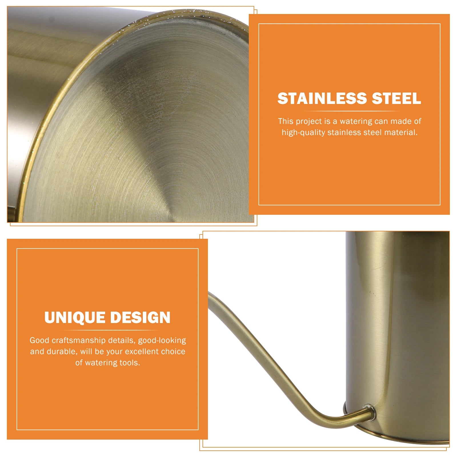 Brass Watering Can Stainless Steel Kettle Practical Pot Long Spout Metal Flower Sprayer Useful Watering Tool