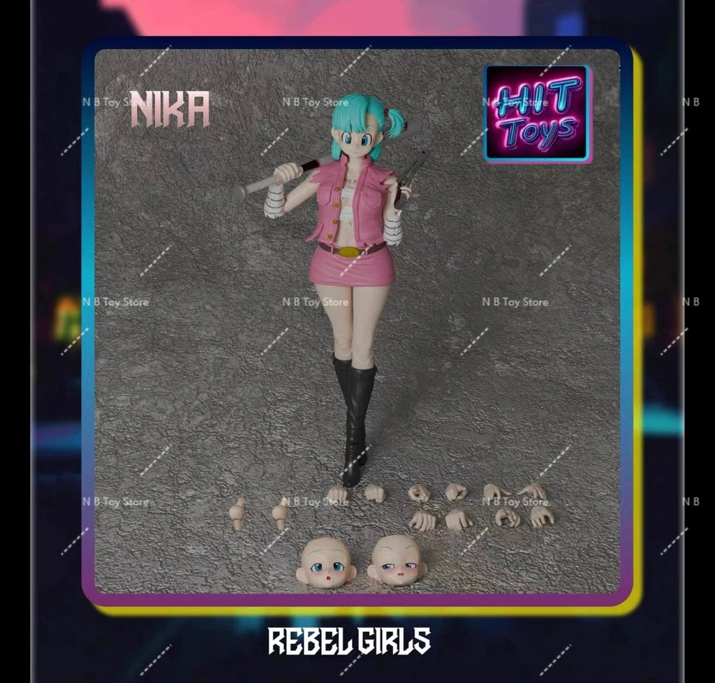 Hit Toys Rebel Girls 1/12 SHF Hell Phantom Nika Bulma Vengeance Angel Luna Android 18 Anime Action Figures Collector Models