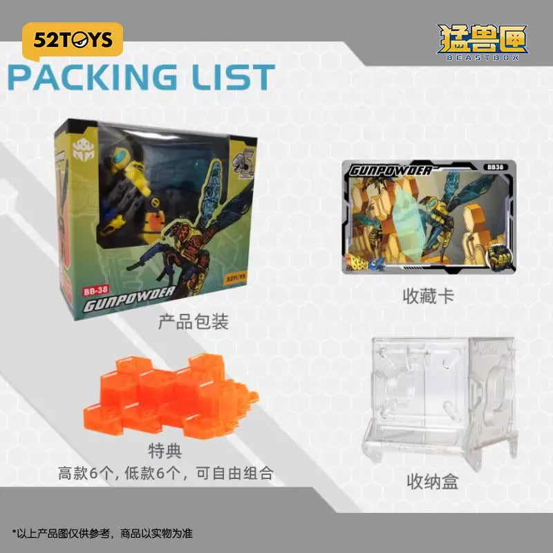 52TOYS BEASTBOX BB-38 Blast Hornet Deformable Robot Action Figure Transformation Toy Collectible Mecha Model Gift for Boys Fans