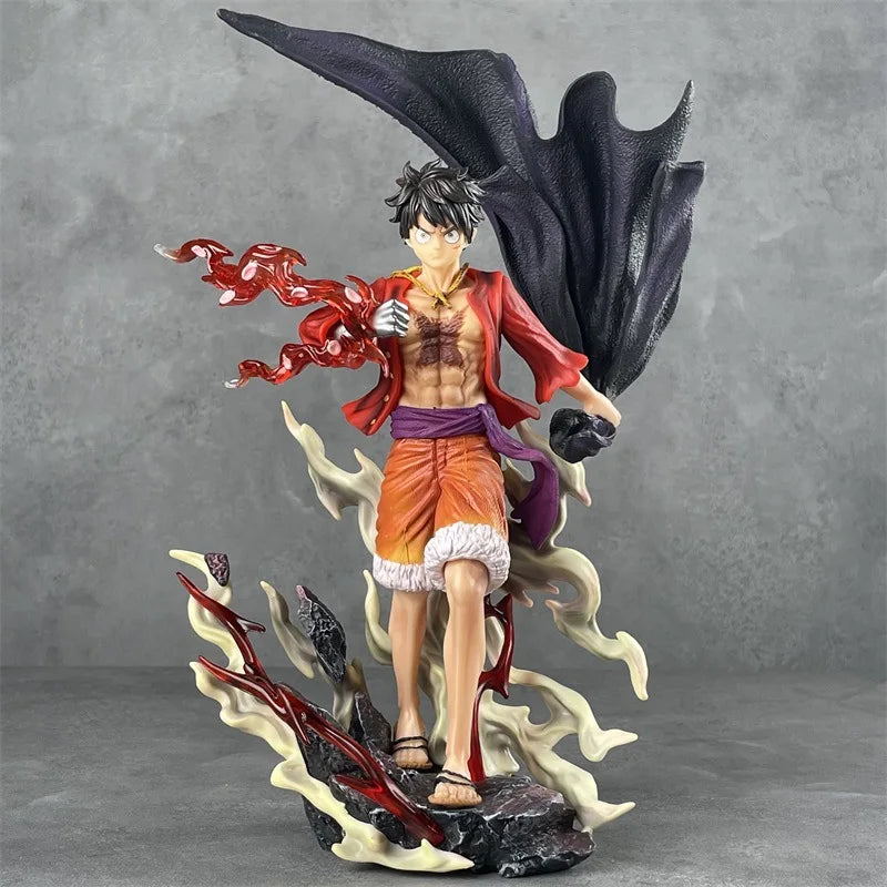 Hot 28cm Anime One Piece Luffy Figure Color Of Armament Gk Haki Four Emperors Statue Pvc Action Figurine Collection Model Toy