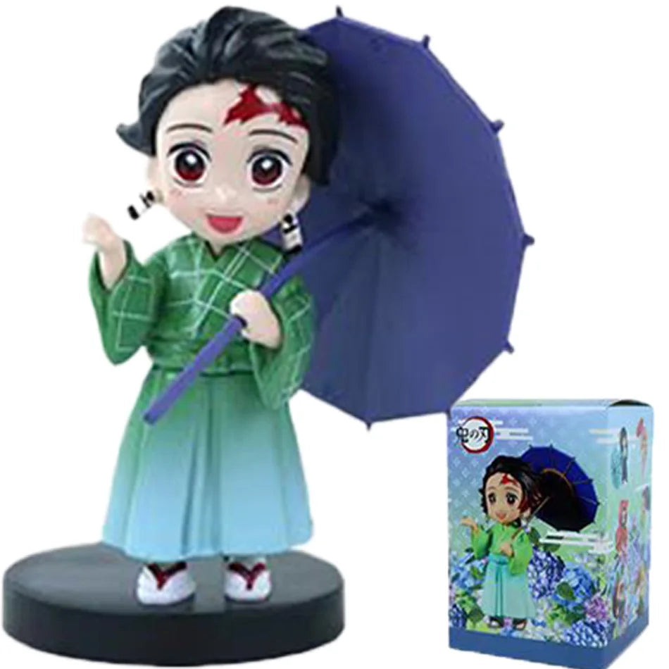 Demon Slayer Tanjiro Kamado Nezuko Anime Cartoon Figure Blind Box Creative Personalized Statue Model Ornament Surprise Gifts Box