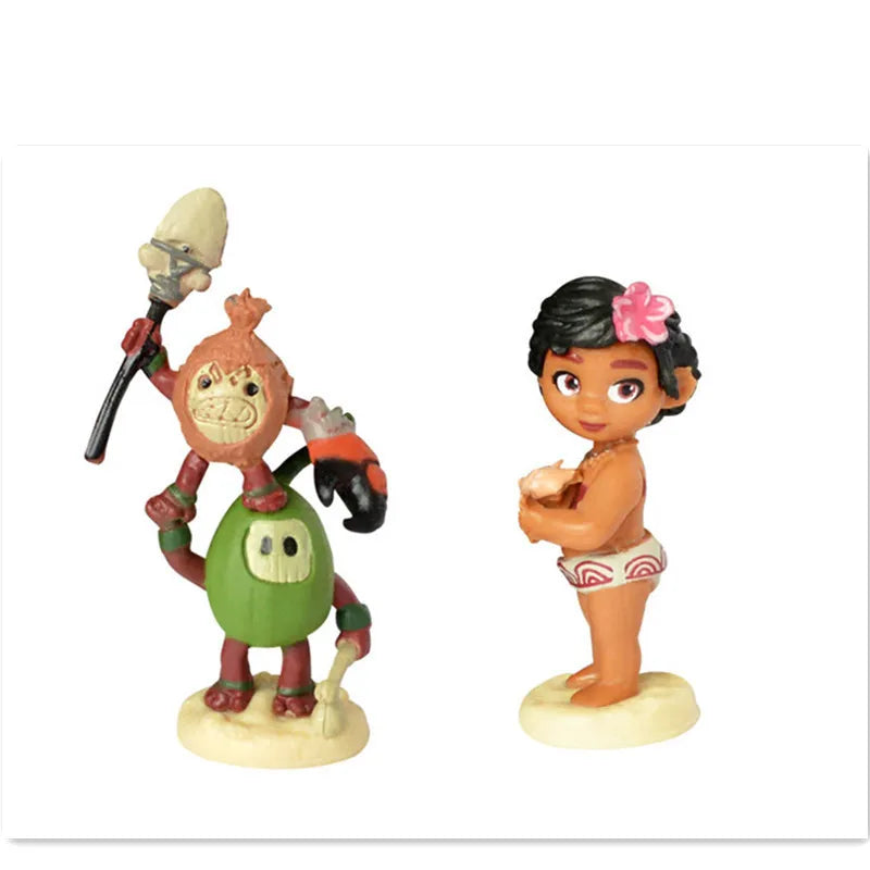 10pcs/set Disney Movie Moana Princess Figure Cartoon GK Model Statue Decoration PVC Collection Figurine Children Toys Tide Play
