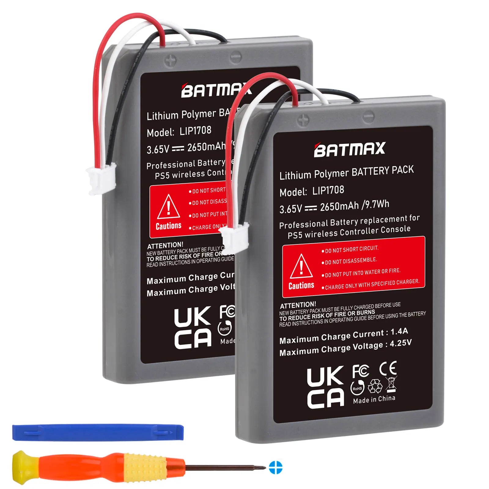 Battery for PS5 Controller,Rechargeable Li-ion Battery Akkus for DualSense Game Controller