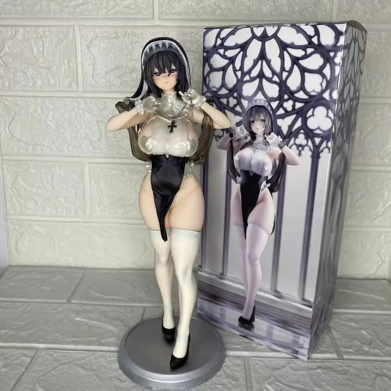 Hot 28cm Prayer Nun Anime Pvcaction Figure Model Toy Beautiful Girl Figurine Gk Desktop Decorative Ornaments For Boys Gift