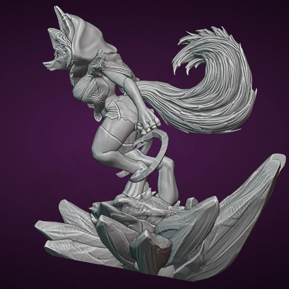 1/24 Sexy Death Wolf NSFW Resin Figurine Toy Unpainted GK Doll Unassembled 3D Print Assembly Miniature Reduction Statue Toy