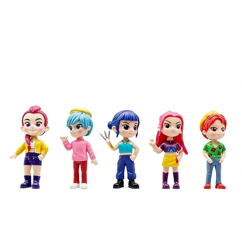 Popular anime blind boxes: K-pop Devil Hunter mini cute boy and girl fan figurines, ornaments, and surprise gifts.