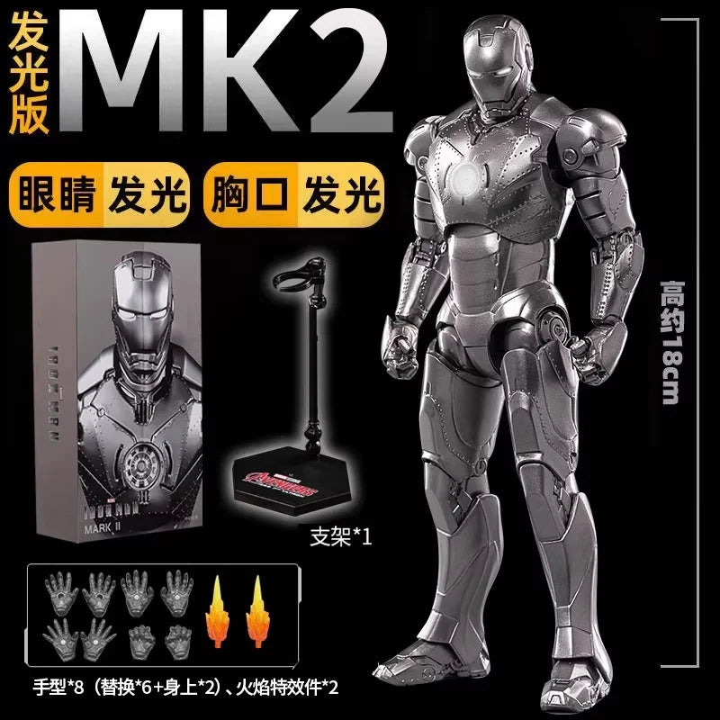Marvel War Machine MK1 to MK43 movable model luminous Iron Man Hulkbuster armor Whiplash Titanium King New Year Birthday gift