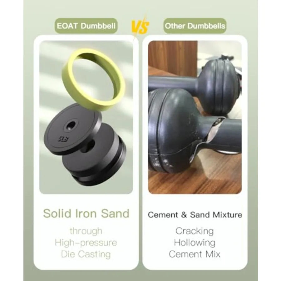 Verstellbares Hantelset 42LBS, 5-in-1-Hantelset mit freien Gewichten, verwendet als Hantel, Kugelhantel, Langhantel, Liegestützständer, Gewichtsplatte,