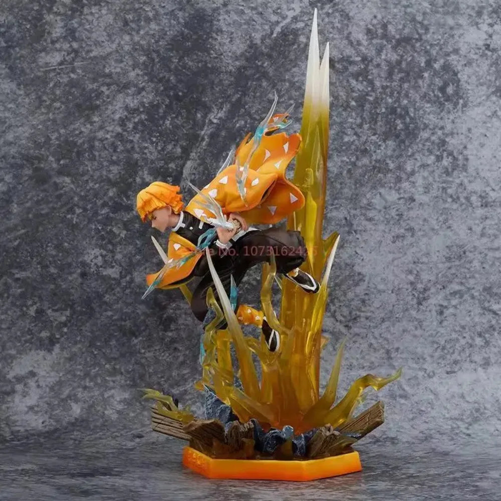 35CM Demon Slayer Agatsuma Zenitsu Action Figure Statue Model Toys Collection Desktop Decor Adult Fans Christmas Birthday Gifts