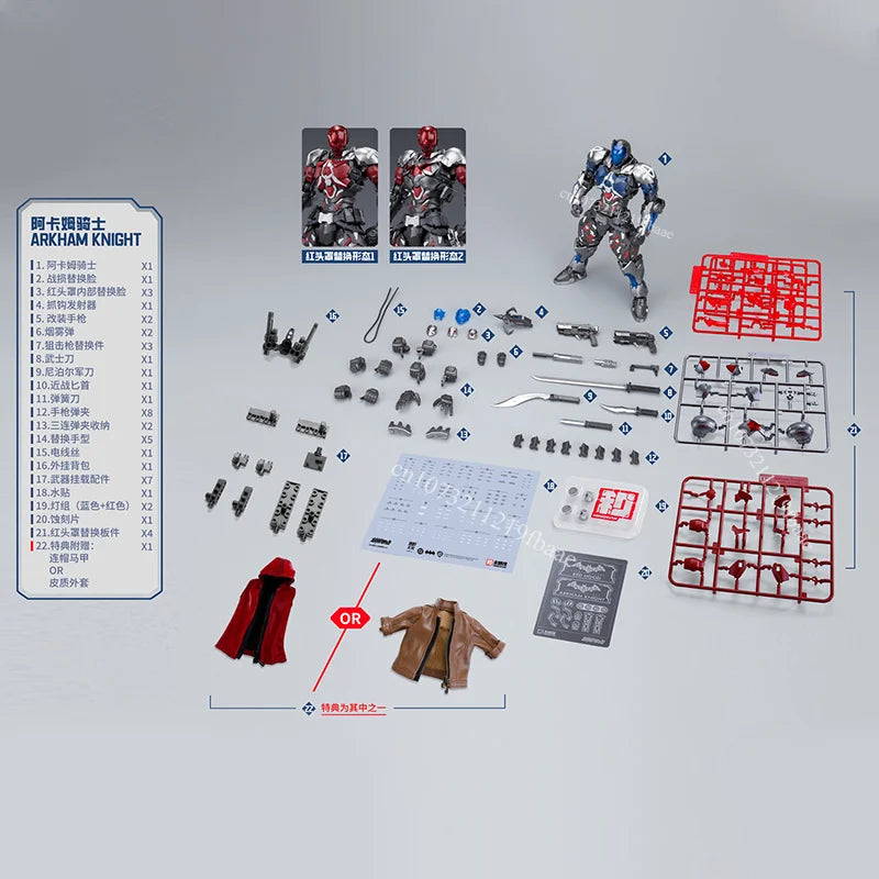 In Stock HEMOXIAN Model BATMAN Action Figure ARKHAM KNIGHT 1/10 Assembly Model Kit DC Toys Red Hood Plastic Mecha Gifts