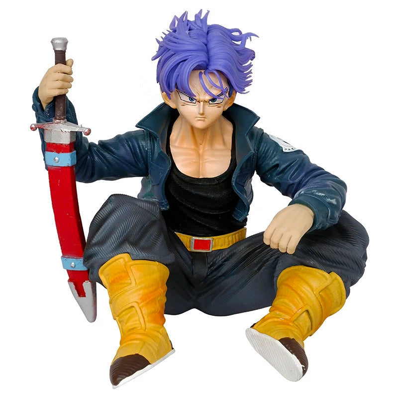 Gk Dragon Ball Android 18 Action Figure Statue PVC Lazuli Collection Sitting Position Trunks Figurine Car Ornaments Model Toys